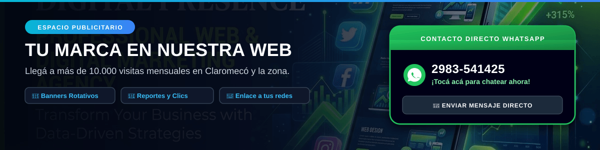 Publicitá en nuestro sitio web - WhatsApp 2983-541425